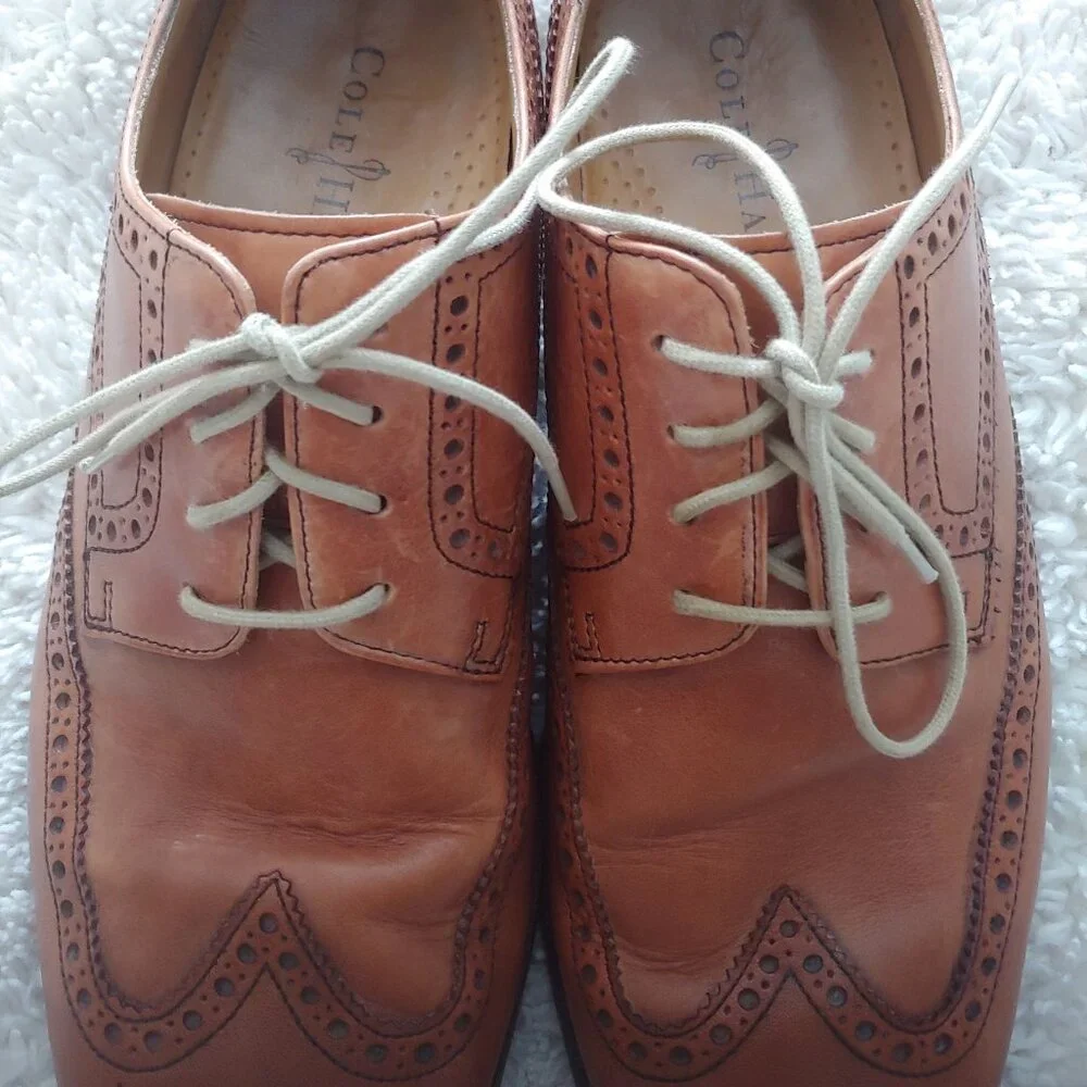 Cole Haan Giraldo Air Mens 11 M Wingtip Oxfords Dress Shoes Leather C09303 Brown